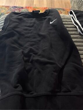 Nike Black Sweatshirt with White Swoosh Logo
